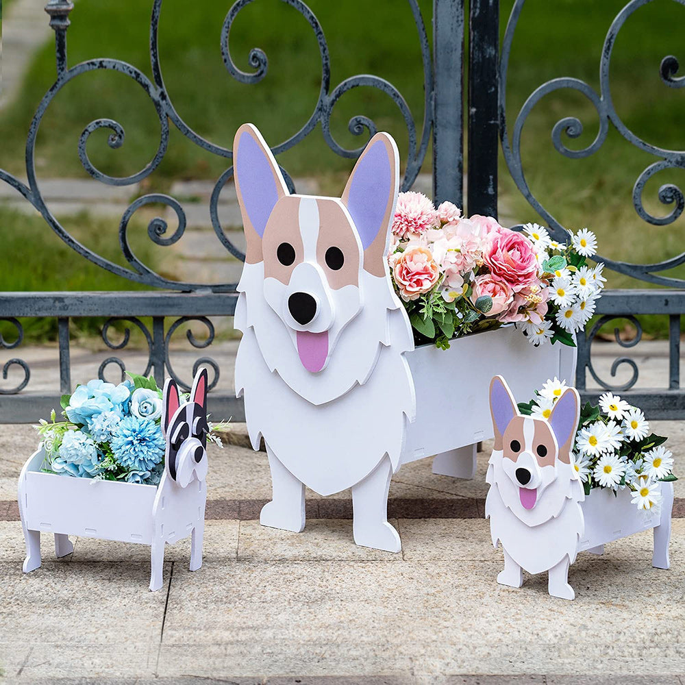 Three Dogs Planter Display