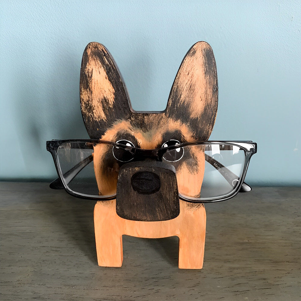 Wooden Cartoon German Shepherd Eyeglass Holder