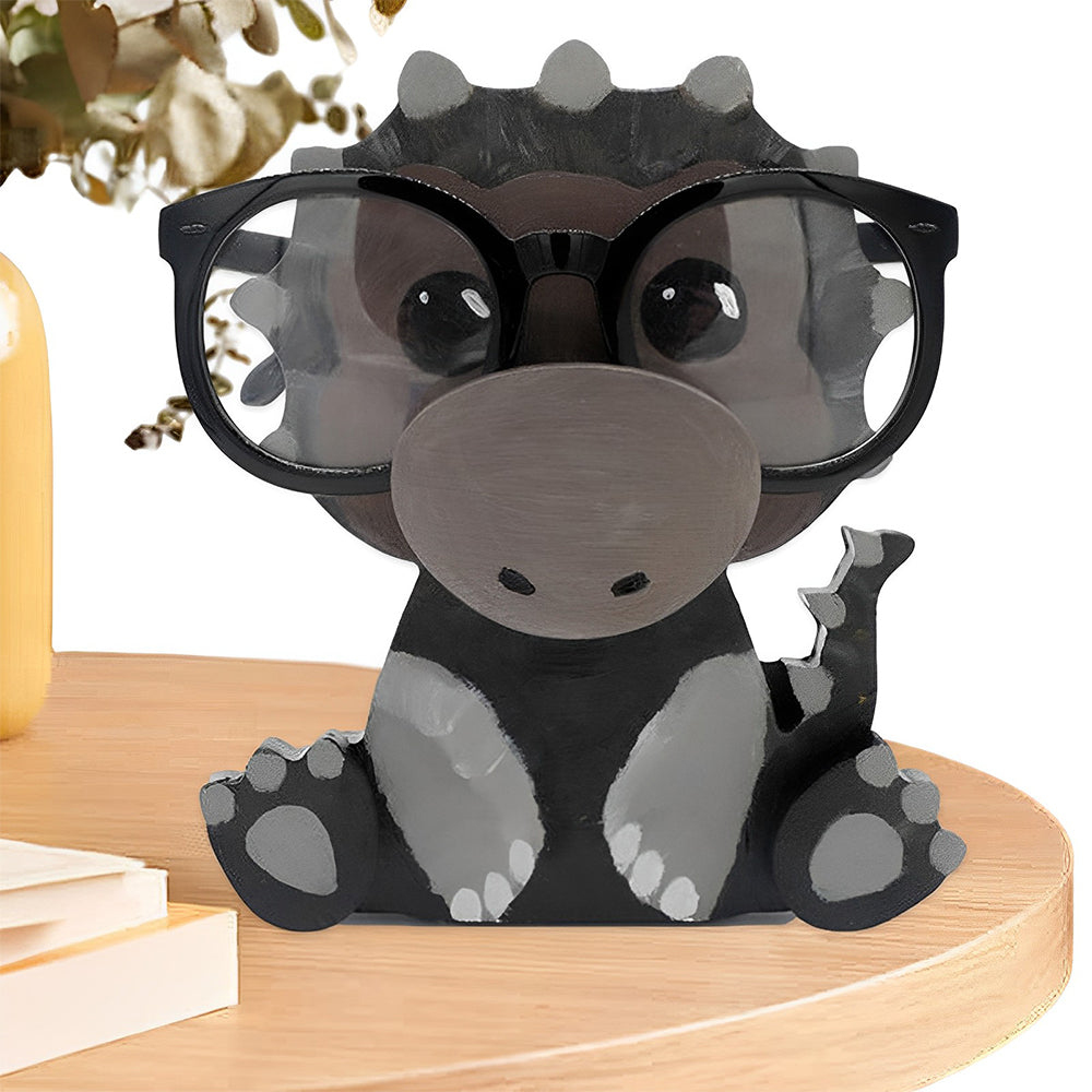 Wooden Cartoon Grey Dinosaur Eyeglass Holder