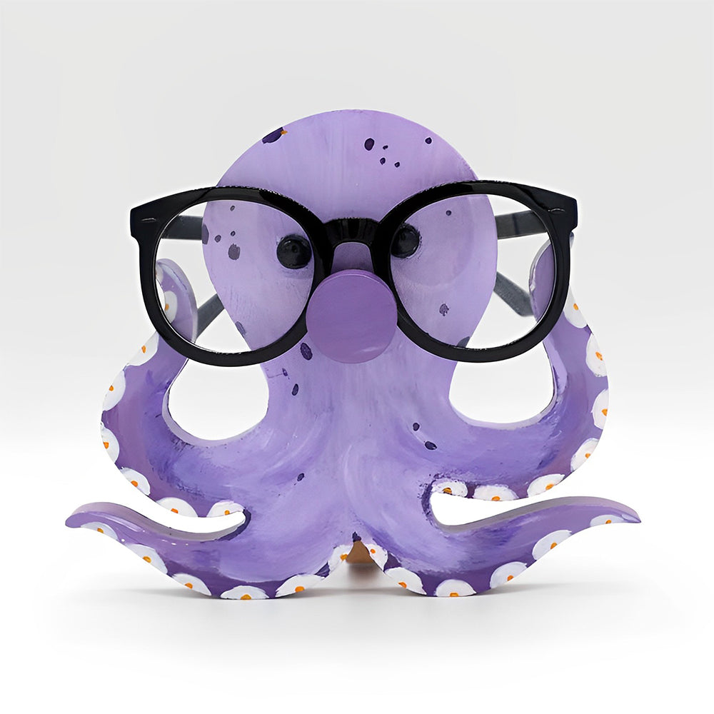 Wooden Cartoon Cute Octopus Eyeglass Holder