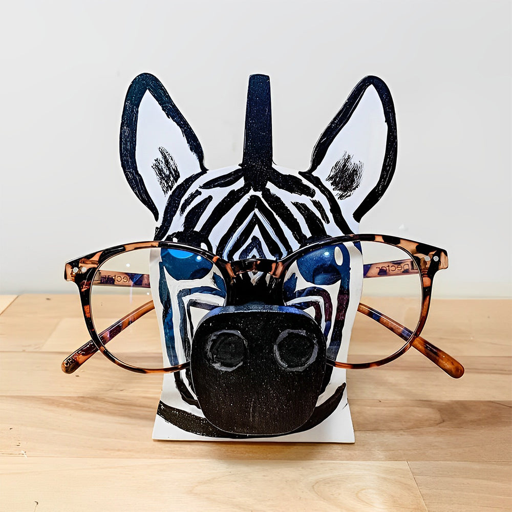 Wooden Cartoon Zebra Eyeglass Holder