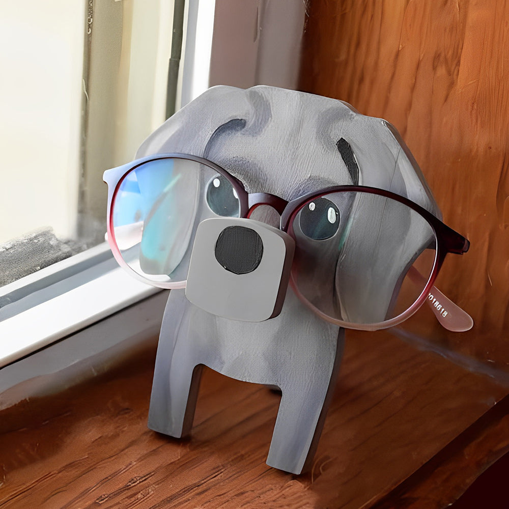 Wooden Cartoon Weimaraner Eyeglass Holder