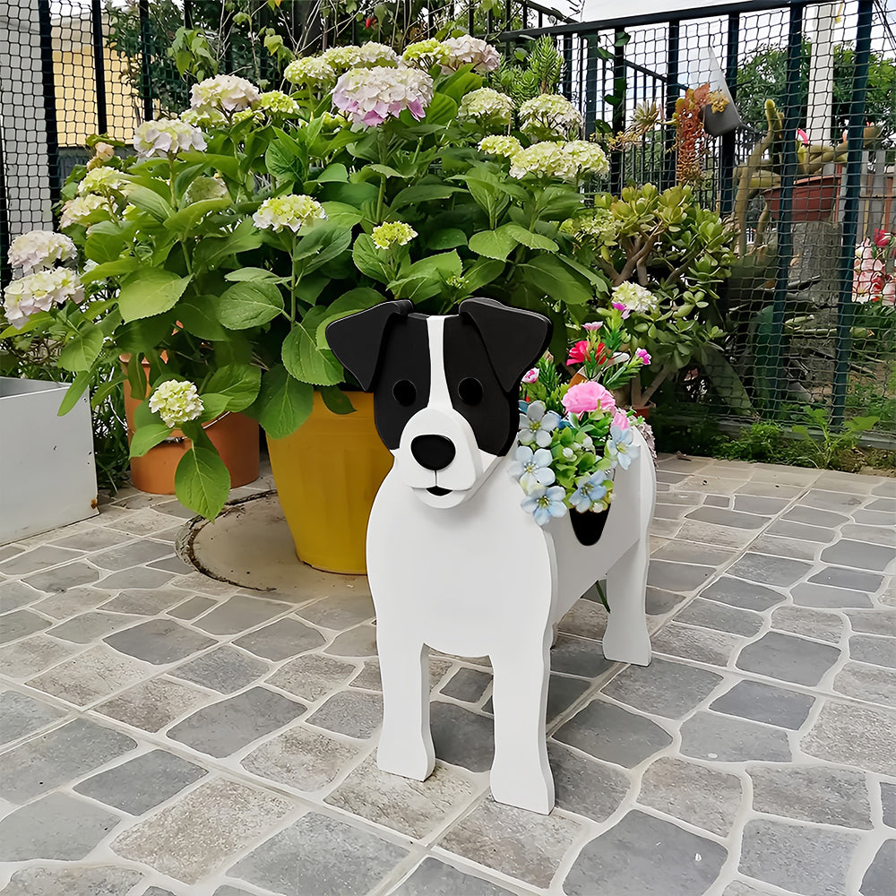 Macetero Jack Russell en blanco y Negro